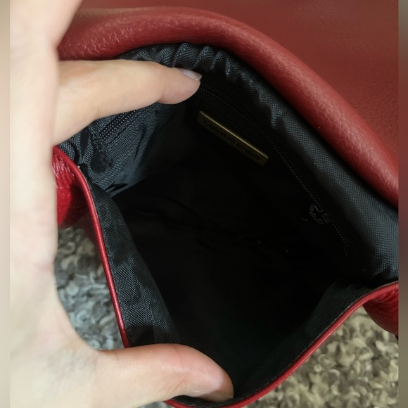 Giani Bernini Red Vtg Crossbody Real Leather Bag - Picture 5 of 14